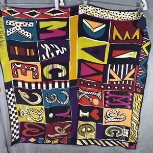 Bob Mackie Wearable Art Silk Scarf Signature Classic Bold‎ Print Large 35 X34